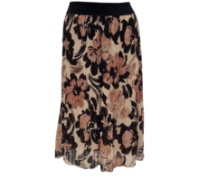 Dames plissé rok kort model - dessin zwart/khaki