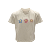 Meisjes shirt Lisa - offwhite bloemen  *