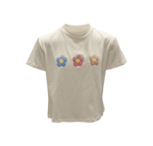 Meisjes shirt Lisa - offwhite bloemen  *