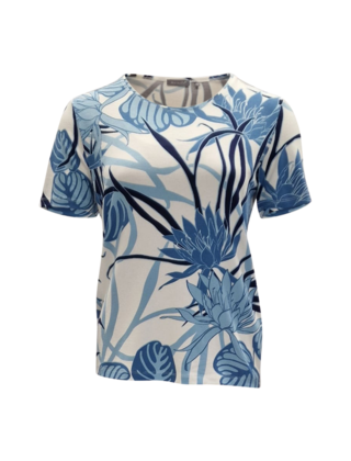 Shirt Lydia - jeansblauw/wit *