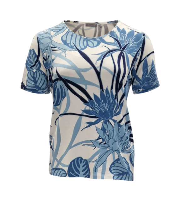 Shirt Lydia - jeansblauw/wit *