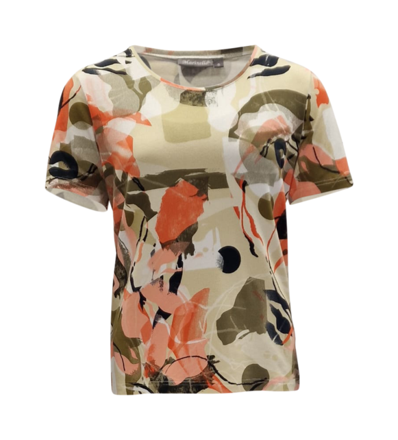 Shirt Lydia - khaki/oranje *