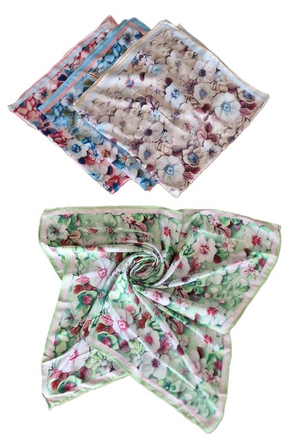 Sjaaltje gebloemd - groen