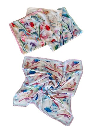 Sjaaltje met tulpdessin - lila