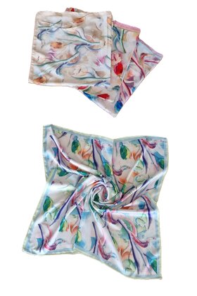 Sjaaltje met tulpdessin - mintgroen