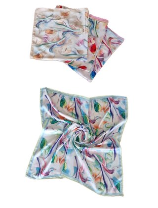 Sjaaltje met tulpdessin - mintgroen