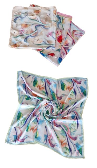 Sjaaltje met tulpdessin - mintgroen