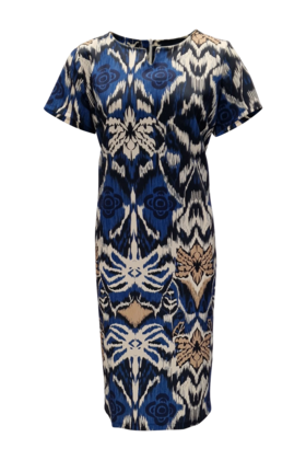 Jurk Marloes - blauw/khaki