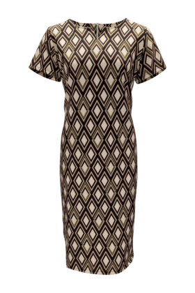 Dames  jurk Marloes - grafisch zwart/groen