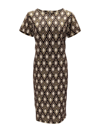 Dames  jurk Marloes - grafisch zwart/groen