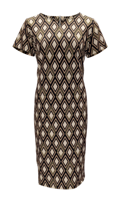 Dames  jurk Marloes - grafisch zwart/groen