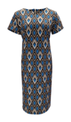 Dames  jurk Marloes - grafisch blauw/beige