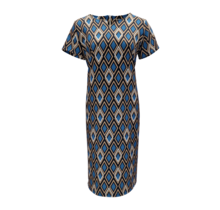Dames  jurk Marloes - grafisch blauw/beige
