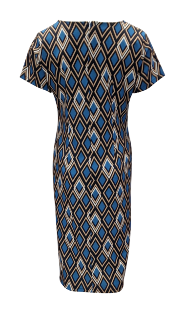 Dames  jurk Marloes - grafisch blauw/beige