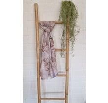 Sjaal met bloemenprint - beige