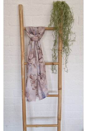 Sjaal met bloemenprint - beige
