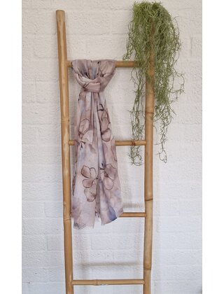 Sjaal met bloemenprint - beige