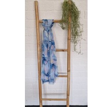 Sjaal met bloemenprint - blauw