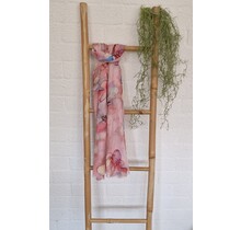 Sjaal met bloemenprint - roze