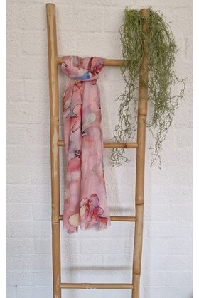 Sjaal met bloemenprint - roze