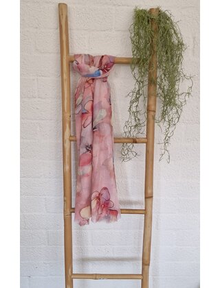 Sjaal met bloemenprint - roze
