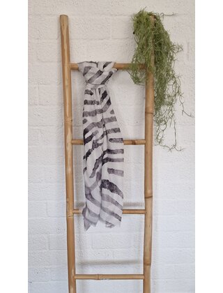 Sjaal met streepdessin - grijs