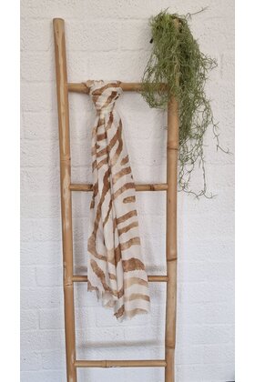 Sjaal met streepdessin - khaki