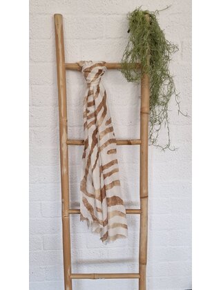 Sjaal met streepdessin - khaki