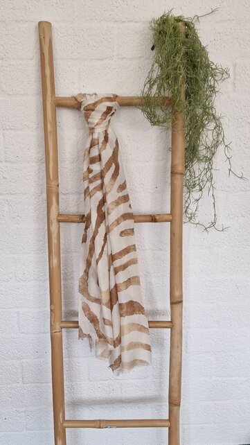 Sjaal met streepdessin - khaki