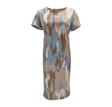 Jurk Marloes - lichtblauw/beige