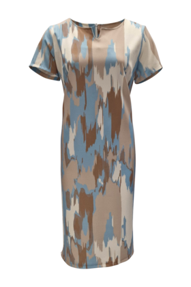 Jurk Marloes - lichtblauw/beige