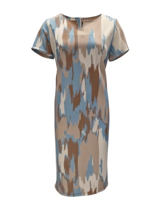 Jurk Marloes - lichtblauw/beige