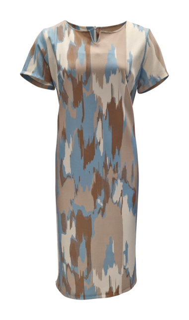 Jurk Marloes - lichtblauw/beige