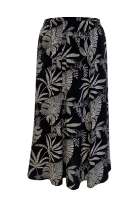 Rok Alice - zwart/wit bladeren