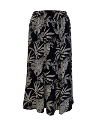 Rok Alice - zwart/wit bladeren