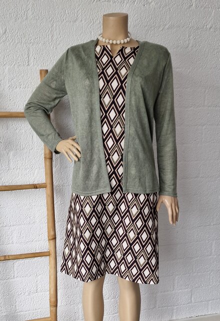 Dames  jurk Marloes - grafisch zwart/groen