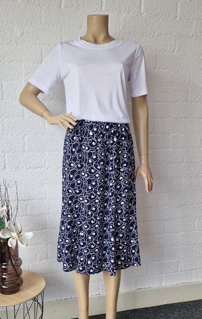 Rok Alice - marine/wit cirkels *