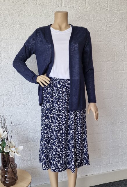 Rok Alice - marine/wit cirkels *