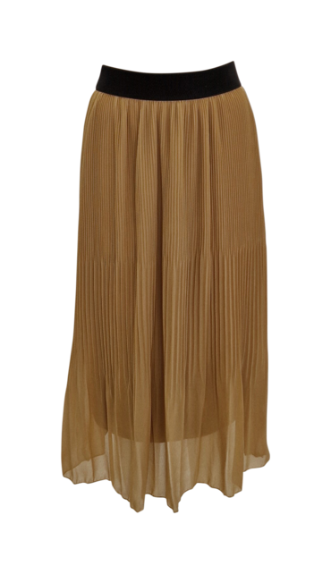 Dames plissé rok kort model - khaki *