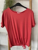Shirt met koordje - koraal *