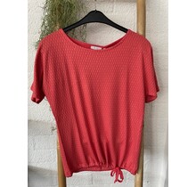 Shirt met koordje - koraal *