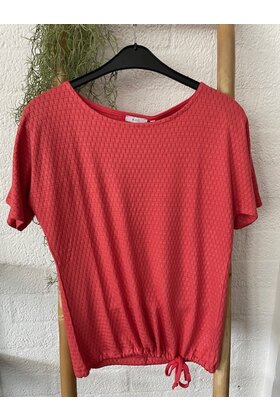 Shirt met koordje - koraal *