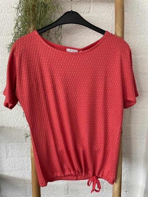 Shirt met koordje - koraal *