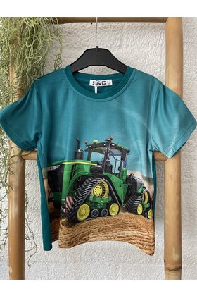 Shirt tractor John Deere - korte mouw - petrol *