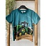 Jongens shirt tractor John Deere - korte mouw - petrol