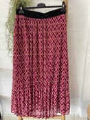 Dames plissé rok lang model - grafisch fuchsia *