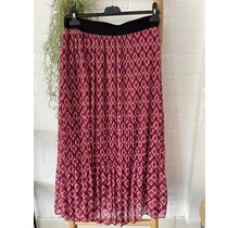 Dames plissé rok lang model - grafisch fuchsia *