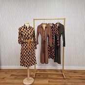 Jurk Benthe - zwart/mosterdgeel