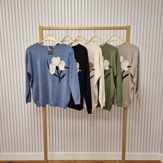 Trui Madelief - jeansblauw