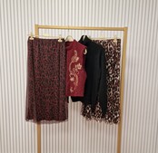 Rok Iris - bordeaux/zwart mesh